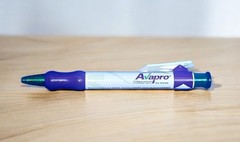 AVAPRO Pharmaceutical Drug Rep Chubby Purple Ink PEN Collectible Advertising NEW
