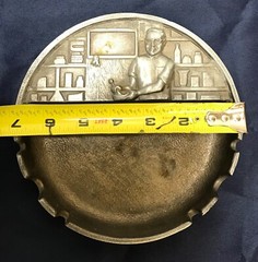 Old Pharmacist Advertising: Rare Vintage Pewter Apothecary Ashtray