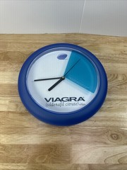 Viagra Clock Pfizer Blue White Drug Rep Marketing Promo Pharma Advertising Vtg