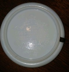 1896 Acme Dose Indicator White Milk Glass Tumbler Cover Medicine Advertising
