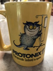 Protonix Pharmaceutical Promotional IV Medication Ceramic Yellow Coffee Mug