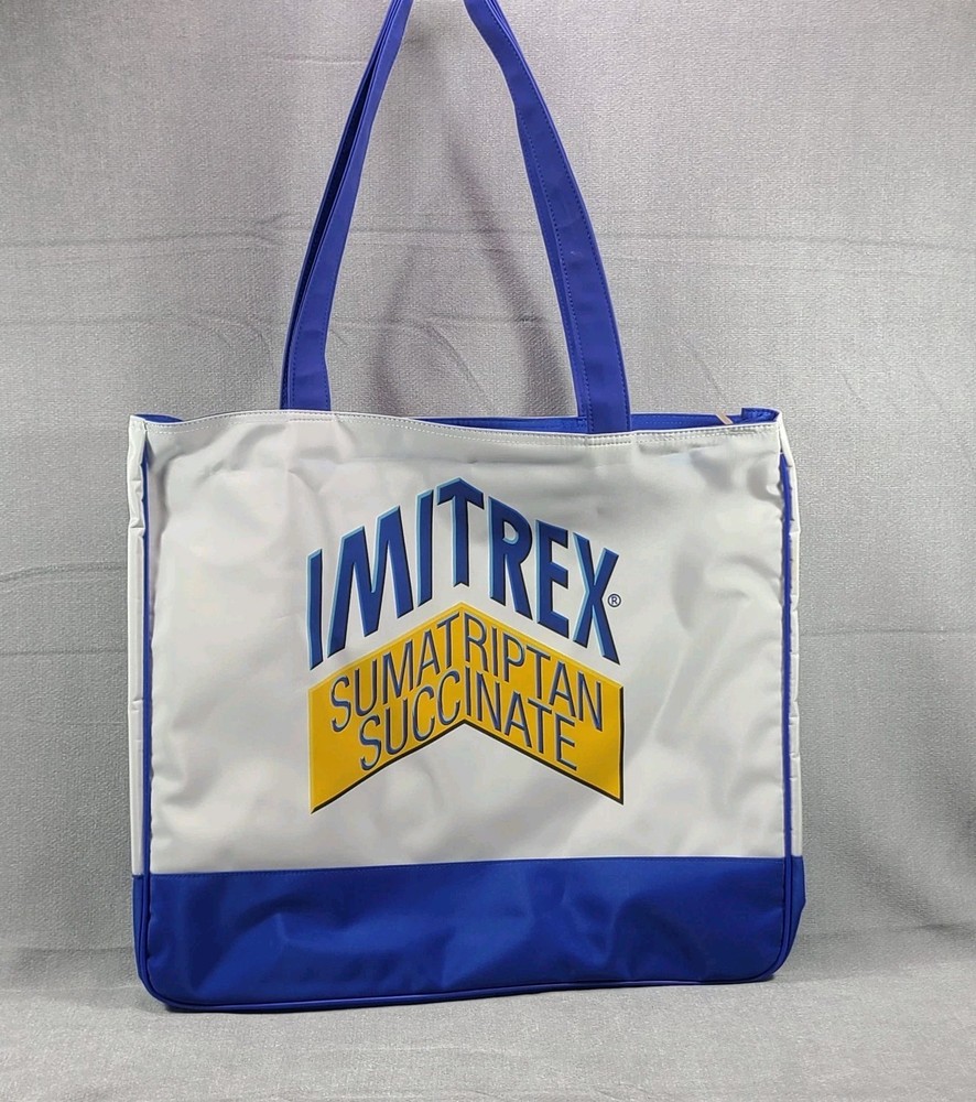 Imitrex Pharmaceutical Tote Bag Heavy Duty Large Drug Rep Promo Zipper Closure