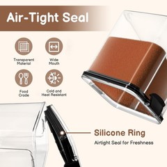 Airtight Brown Sugar Container 800ml/27OZ (2-Pack) Clear Storage Jars with 2 …