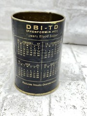 1967 Pharmaceutical Blood Sugar Med ADVERTISING TIN CAN DBI-TD PHENFORMIN HCI