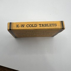 Vintage KW Cold Tablets Empty Box Morris Drug Co. Pill Cardboard