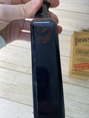 Vintage PISO’S Chloroform Cough Syrup Medicine Bottle Rare Original Box Amber