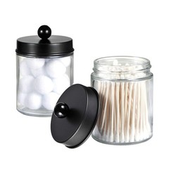 Amolliar 4 Pack Apothecary Jars Bathroom Vanity Storage Organizer S… Fast Ship