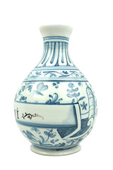 A Italian Faience Apothecary Ceramic Chemist Bottle Inscribed: Aq Di Greedri