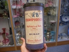 Antique Vtg Medical Dental Pharmacy – Johnson & Johnson Chiropodists Rubad Tin
