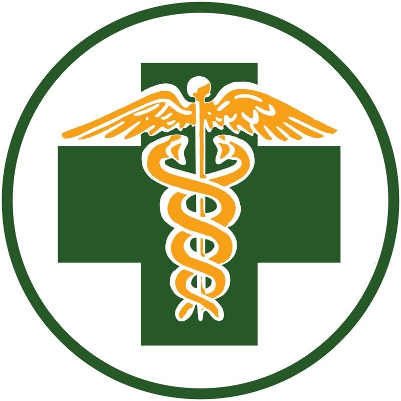 Green Cross Caduceus NEW Sign 28″ Dia. Round AMERICAN STEEL