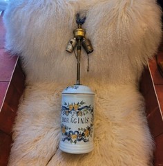 🌼💡VTG Apothecary Jar Pharmacy Drugstore Jar Lamp “Confect Boraginis”🌼💡