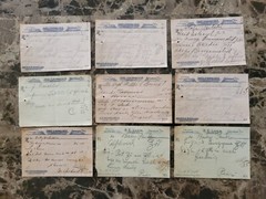 File box & 97 antique prescriptions (1911) – Dionin, Codeine, Infant Anodyne