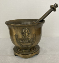 Brass Schering Mortar and Pestle, Dr. John Morgan, 4″ Tall, 1971