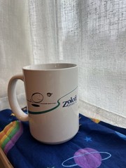 Pfizer Zoloft Coffee Mug Cup White Blue Pharmaceutical Promo Rep Advertising Y2K