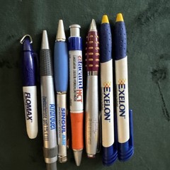 B36 vintage pharmaceutical drug rep Pens -/marker Lot Of 7 Metal & Plastic Mix