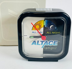 Altace Pharmaceutical Drug Advertising Promo Desk Travel Alarm Clock Vintage