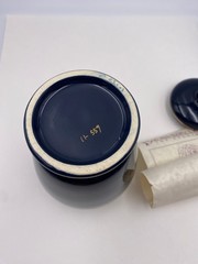 Paeonia Albiflora Apothecary Blue Pharmacy Jar w/ Lid Numbered