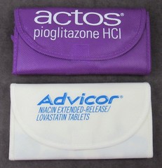 Actos Advicor Foldable Reuseable Tote Bag Drug Rep Pharmaceutical Promo Lot of 2