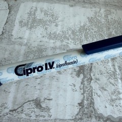 VTG Cipro IV Pharmaceutical Promo Pen Retractable Blue White Advertising