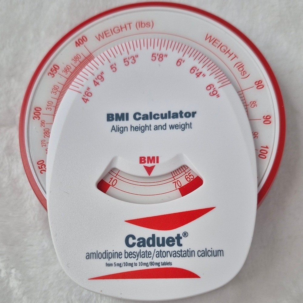 Caduet BMI Calculator Unisex OS White Red Wheel Pharmaceutical Promo Magnet EX