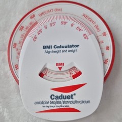 Caduet BMI Calculator Unisex OS White Red Wheel Pharmaceutical Promo Magnet EX