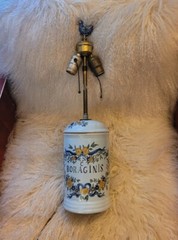 🌼💡VTG Apothecary Jar Pharmacy Drugstore Jar Lamp “Confect Boraginis”🌼💡