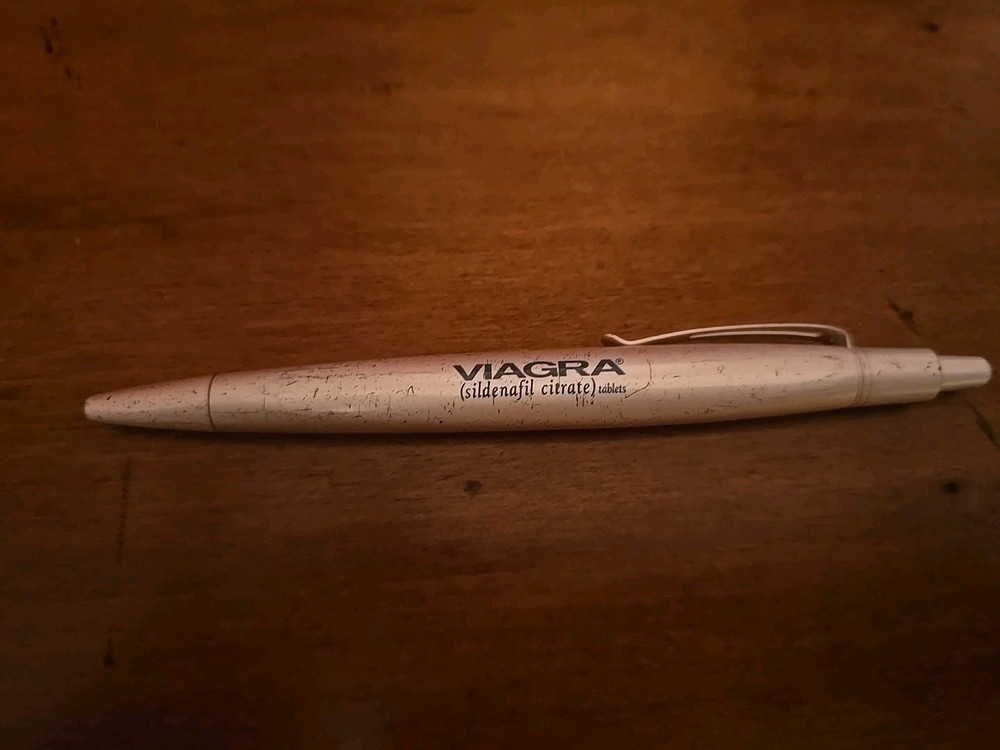 Viagra Heavy Metal Pen Drug Rep Promo Pharmaceutica Advertising Vintage- Writes!