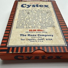 Vintage Cystex Pharmaceutical Pills Box Knox Co. CA $2 size 100 tablets – empty