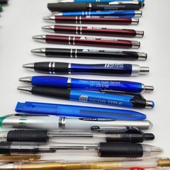 Large Lot Vintage Pharmaceutical Ballpoint Pen Drug Rep Promo Church Advertising