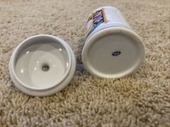 Porcelain APOTHECARY Jar & Lid Ascriptin Made In Japan Medicine Pharmacy Vintage