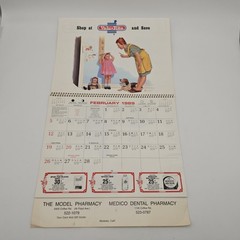 VTG 1989 Valu•Rite Calendar MODESTO, CA The Model Pharmacy Medico Dental COUPONS
