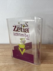 DRUG REP RARE CLEAR ZETIA PLASTIC/ACRYLIC CANISTER