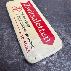 Vtg c.1960s ZWITSALETTEN Advertising Medical Tin – GERMAN – EMTPY / NO CONTENTS