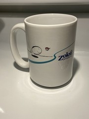 Pfizer Zoloft Coffee Mug Cup White Blue Pharmaceutical Promo Rep Advertising VTG