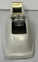 Vintage Permacel Advertising Medicine Cast Iron Desk Tape Dispenser. White