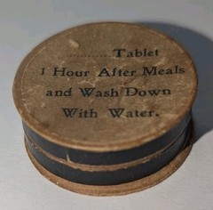 Vintage Cardboard Paper Drug Store Prescription Pill Box w/ Directions