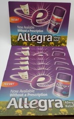 7 Allegra Counter Clings Placemat Pharmaceutical Drug Promotional Collectible
