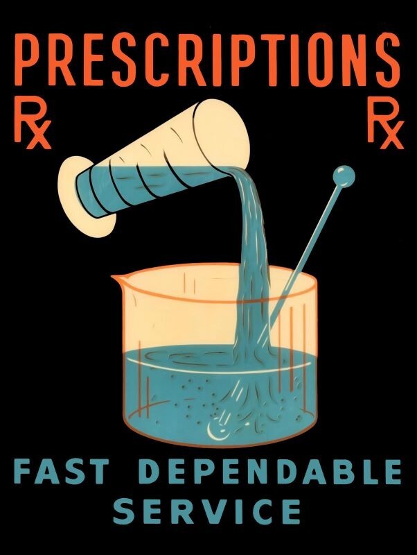 RX Prescriptions Vtg. Style Pharmacy NEW METAL SIGN: 12×16″ and Free Shipping