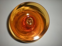 12″ Amber Apothecary Jar Empoli Italian Canister Circus Tent Lid Vtg Hand Blown