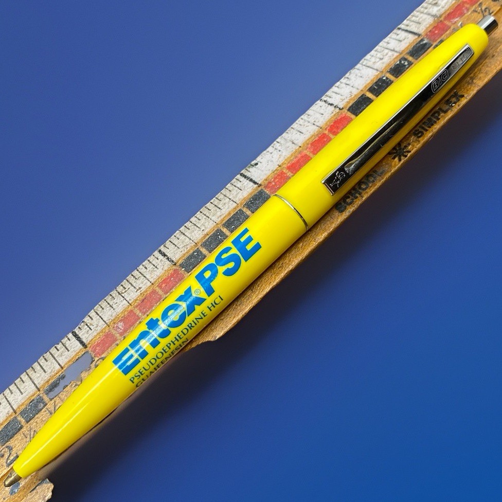 Vtg Pharmaceutical Advertising ENTEX PSE Bic Clic RX Rep Pen