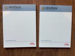 2 Vintage DRUG REP PHARMACEUTICAL NOTEPADS ELI LILLY STRATTERA STICKY NOTE PADS
