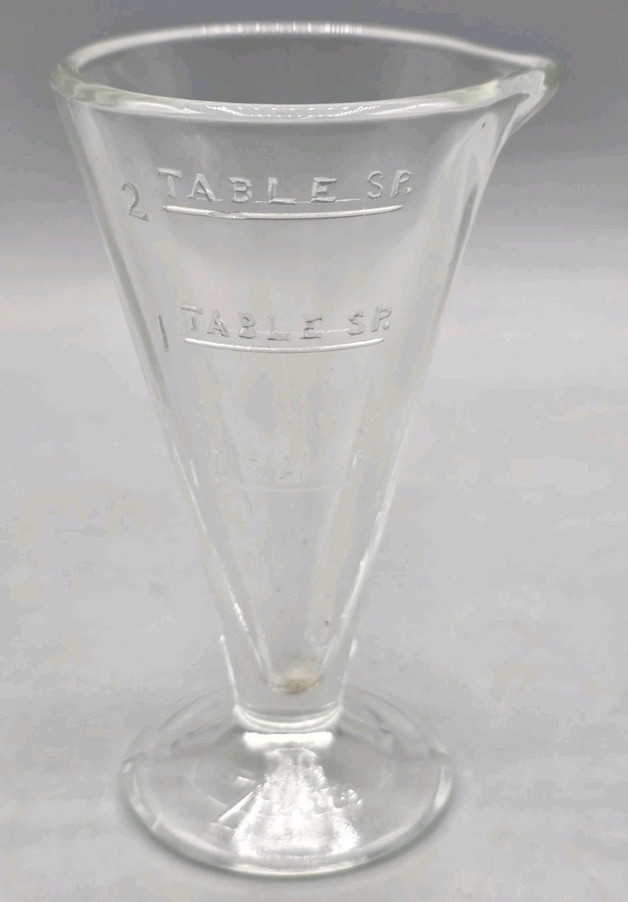 VINTAGE Zonite 3.5″ Clear Glass 2 TBSP Apothecary Measuring Beaker