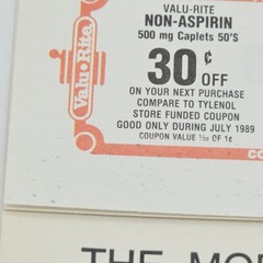 VTG 1989 Valu•Rite Calendar MODESTO, CA The Model Pharmacy Medico Dental COUPONS