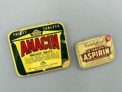 Vintage Anacin & Certified ASPIRIN Medical Drug Advertising TINS