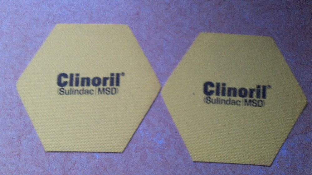 Pharmaceutical Drug Rep Item – CLINORIL – Jar lid opener – 2 gripper pads