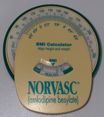 NORVASC FRIDGE MAGNET BMI CALCULATOR ADVERTISING HEALTH METER ADSTRACTS RALEIGH