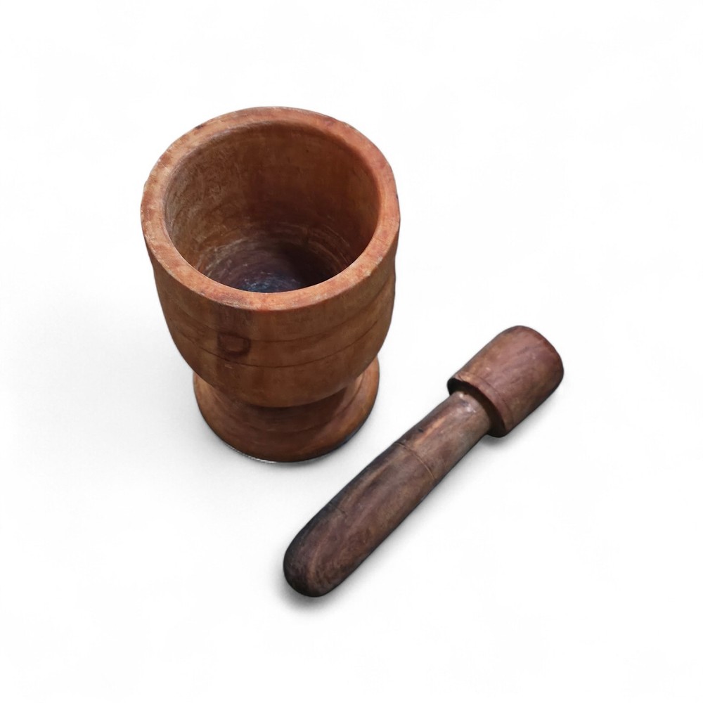 Vintage Medium Sized Wood Mortar & Pestle