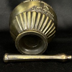 Vtg AMERICAN JOURNAL OF PHARMACY 150th Anniversary Brass Mortar & Pestle