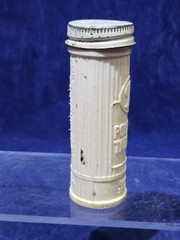 Vtg Polident Tablets Plastic Tube Container Metal Cap Empty 15ct Travel Case