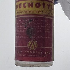 RARE Vintage DECHOTYL Decholin Ames Company Clear Glass Medicine Bottle EMPTY